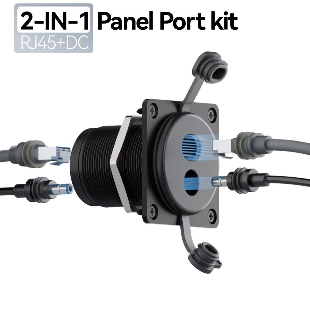 Patch Panel Cat6 - Aluminum Dual Pass Through Wall Socket