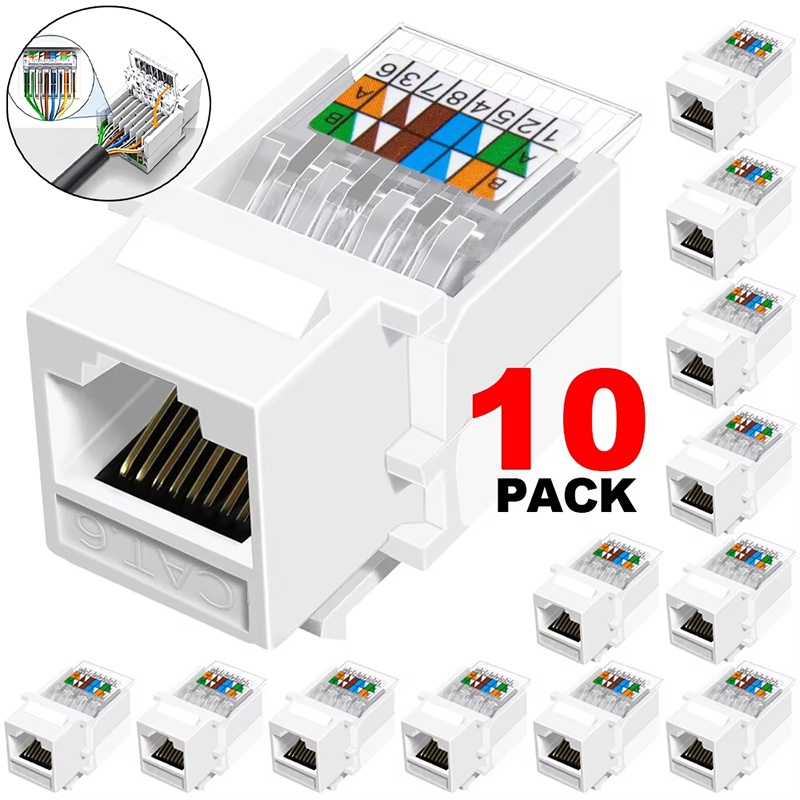 Patch Panel Cat6 - 10pcs Cat6 RJ45 Network Module Keystone