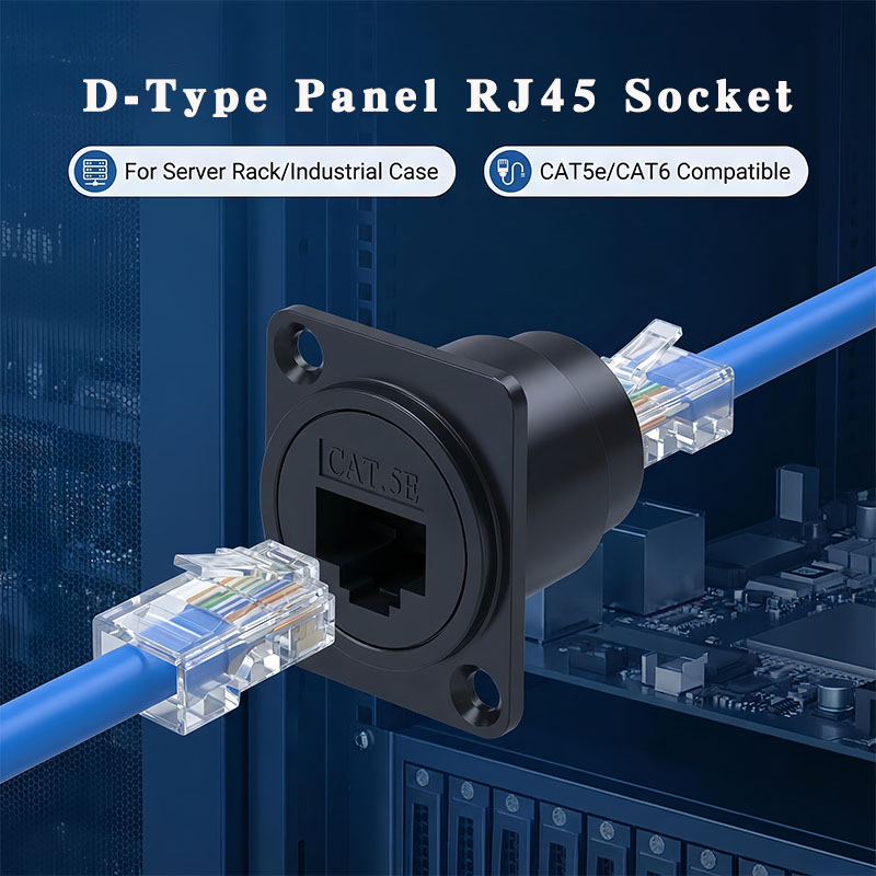 Patch Panel Cat6 - D-Type Panel Mount RJ45 Socket CAT5e/CAT6